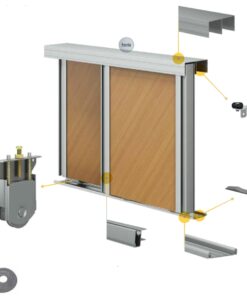KIT PLAC.INT. NEO P/PL 18 2X2,6 ANOD. CONCAVO NAT RUEDAMAS