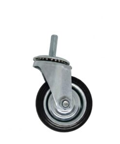 RUEDA RUBBER 75 NEGRO C/ PERNO GIRAT 50K FERRO